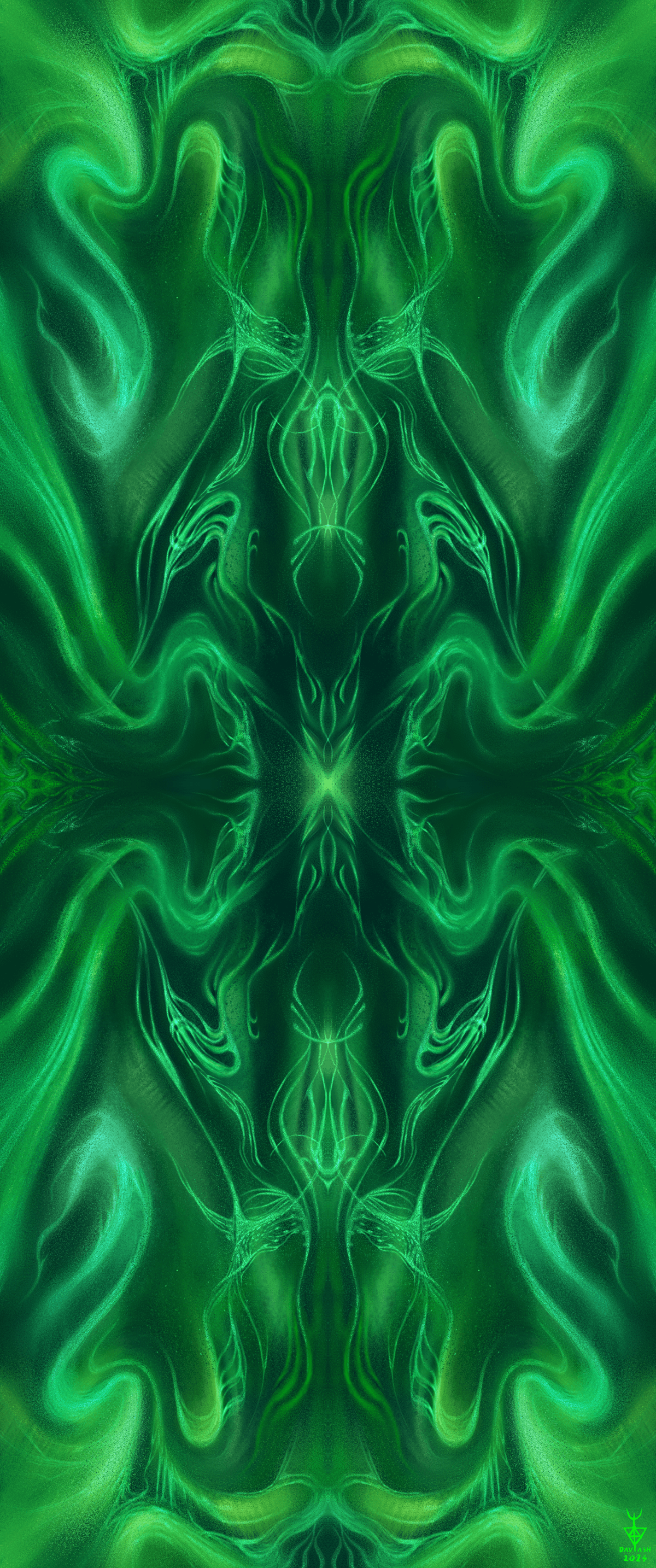 green abstract symmetrical abstract design