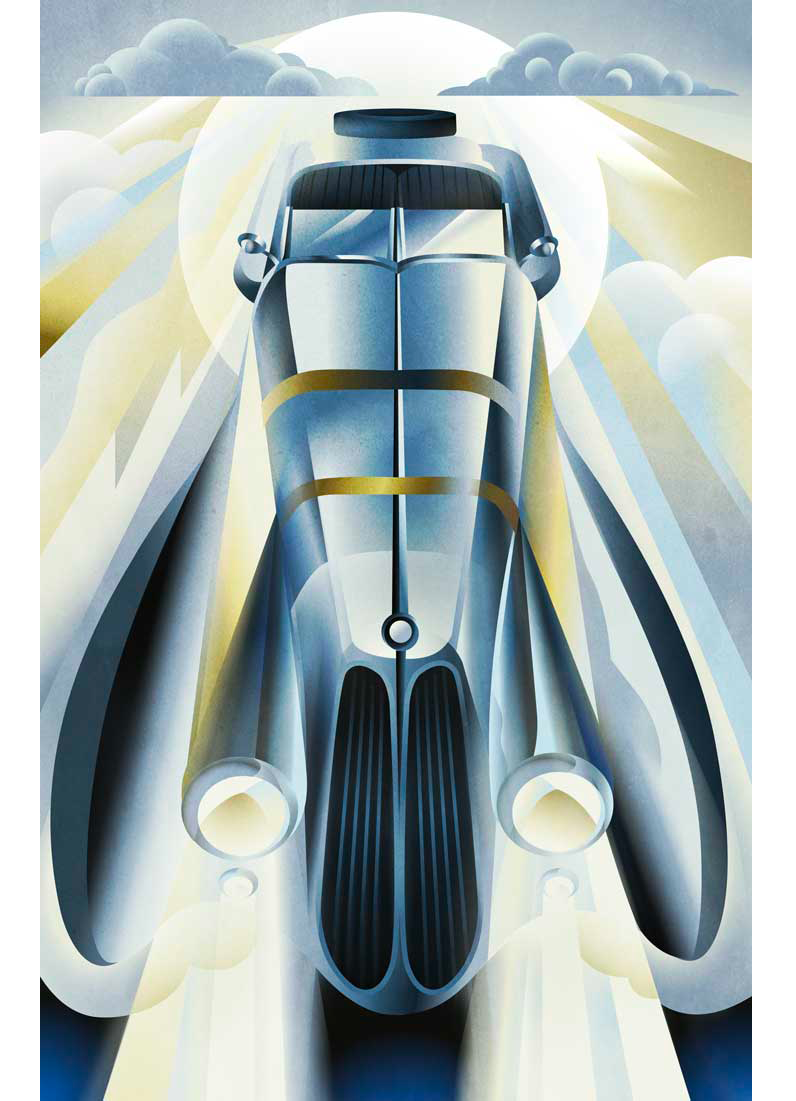 art deco Cars classic car gotham poster art Racing Streamline vector Vector Illustration Vehicle