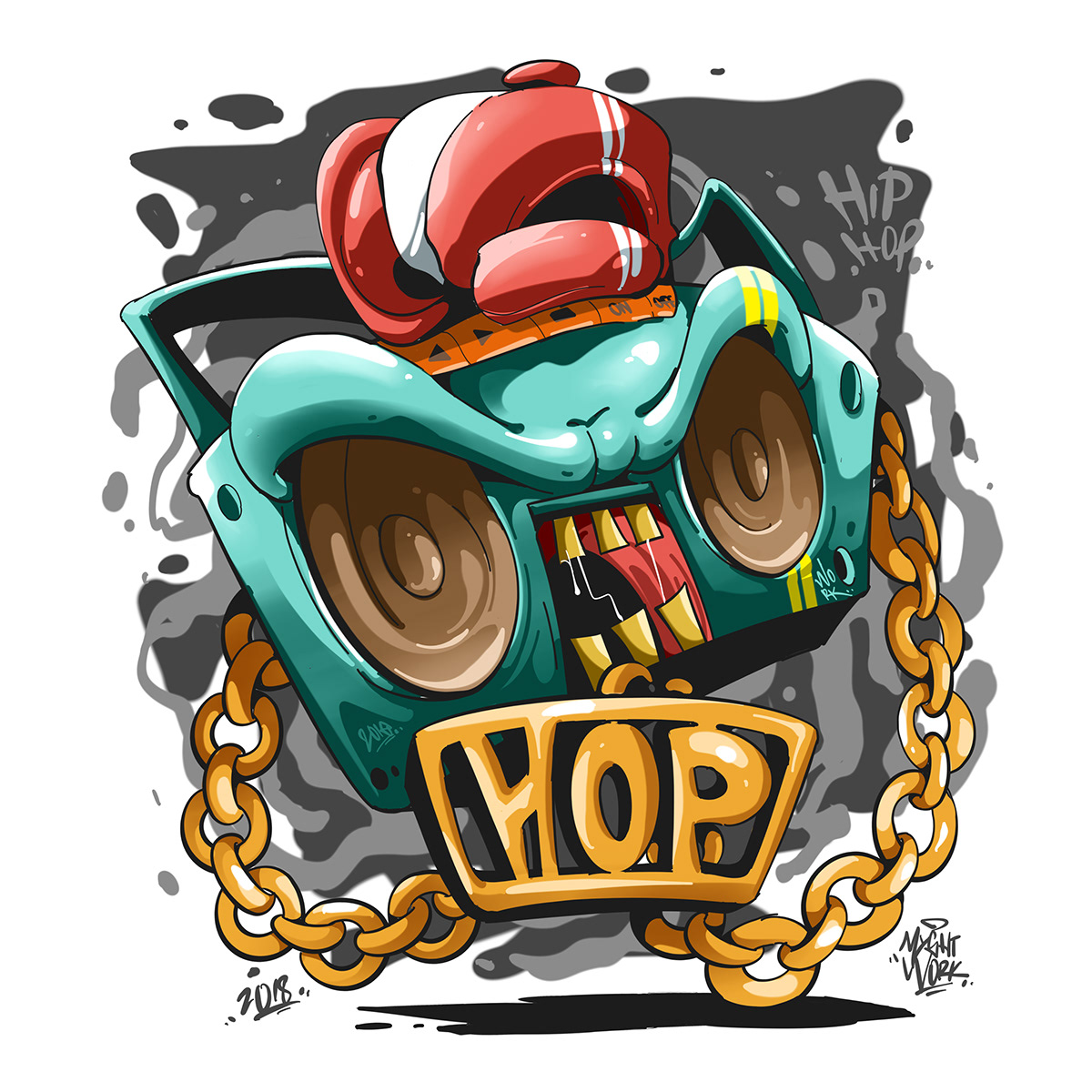 art artwork cartoon Character ILLUSTRATION  paint Mascot hiphop rap digitalart