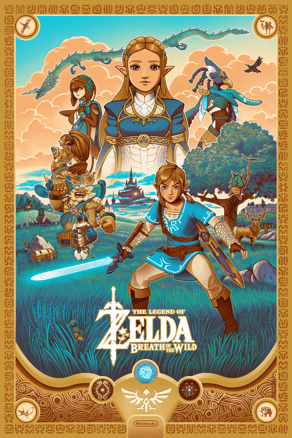 poster Poster Design Nintendo Legend of Zelda breath of Wild illustrated poster