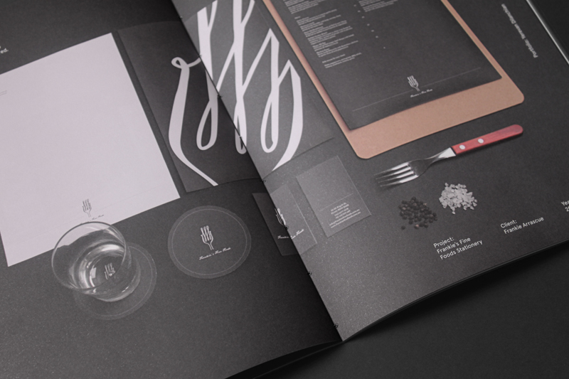 Promotion print black logo identity black on black Booklet emboss foil cards design saddle geometric fold book