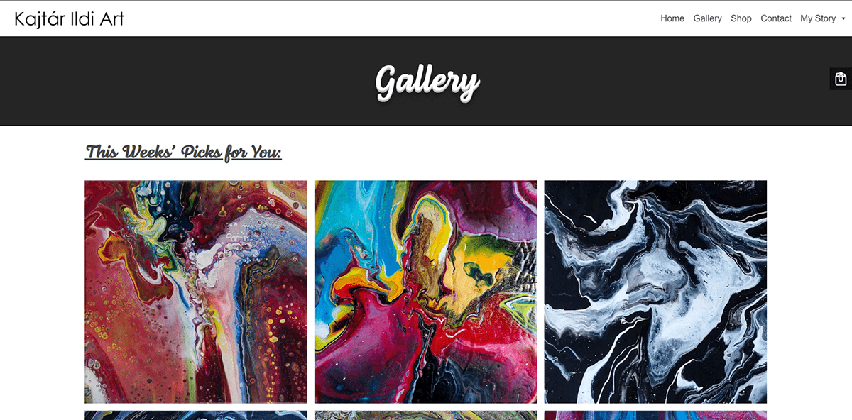 artist Blog gallery personal shop site Webdesign Website