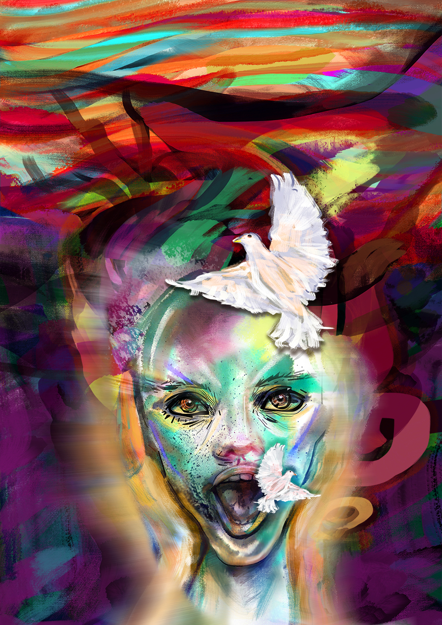 #MunchContest adobe inspire #photoshop portrait art ILLUSTRATION  Digital Drawing colorful the scream MunchContest