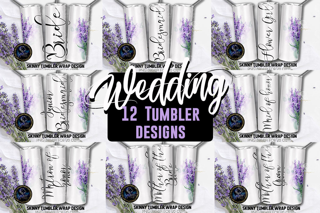 wedding WEDDING SUBLIMATION wedding tumbler bridal shower bridal party lavender tumbler Wedding Bundle