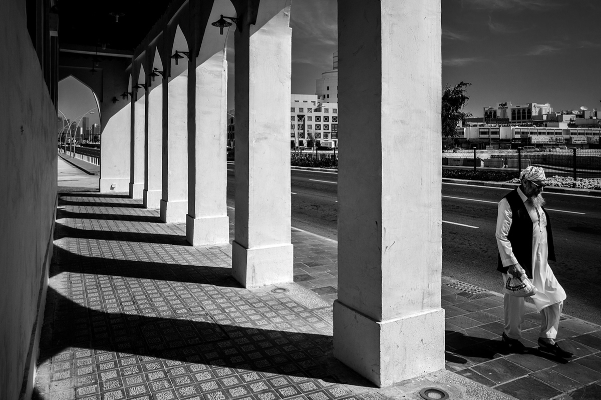 black & white bnw COVID-19 doha lockdown pandemic Qatar street photography