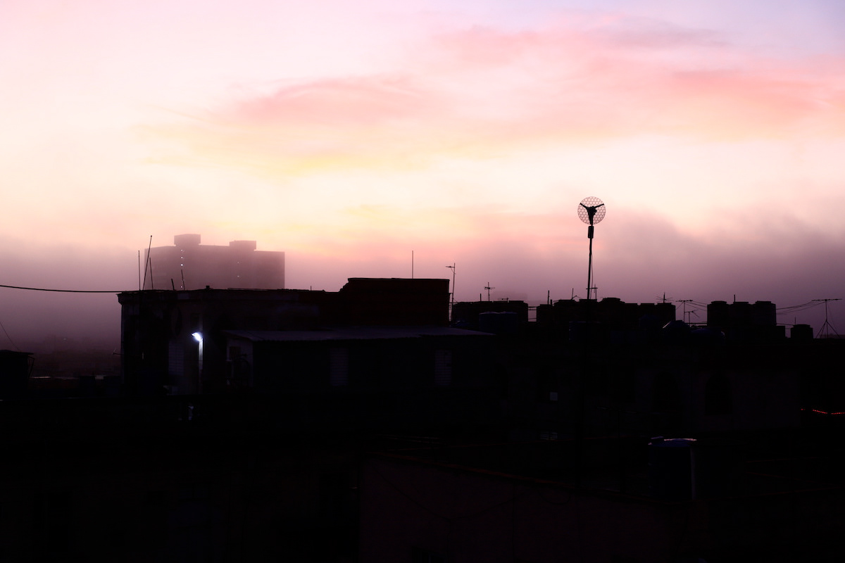buildings cityscape colour cuba havana mist rooftop Silhouette Sunrise