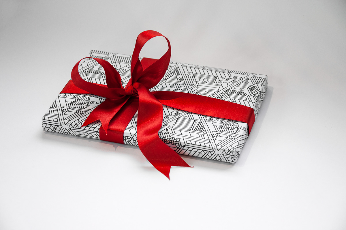 pattern New York metropolis city child paper manhattn Weihnachten gift present Wrap Christmas geschenk