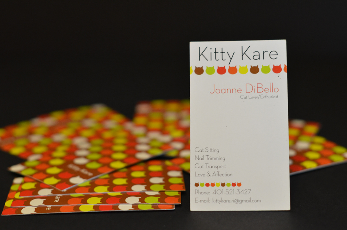 business card pet sitting kitty kare Kitty Care