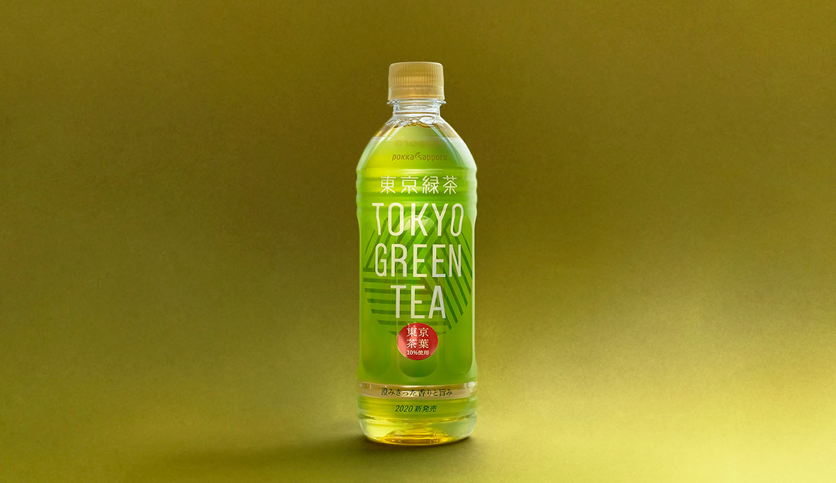 bottle green tea japan Label Packaging Pet plastic bottle tea tokyo Tokyo2020