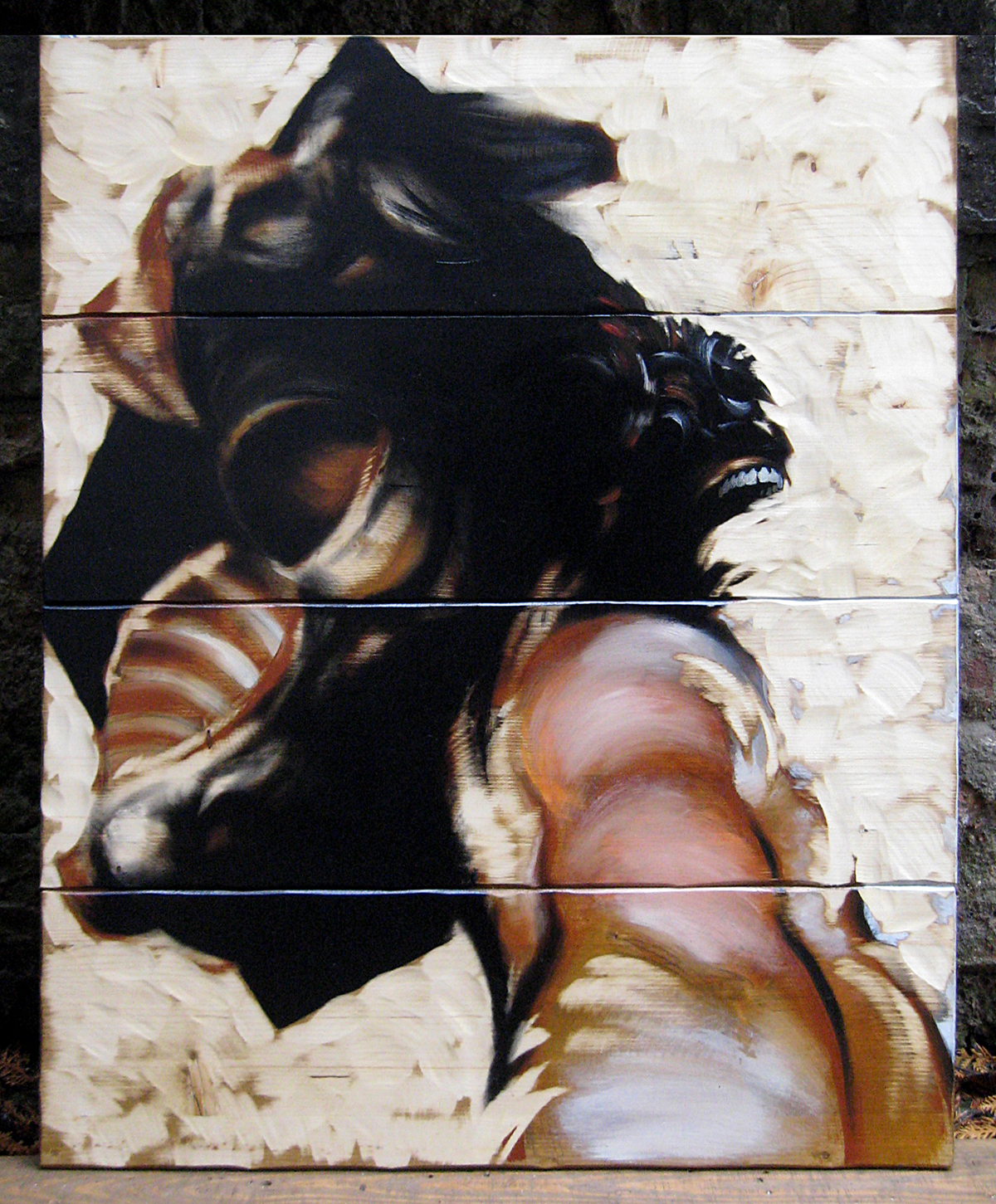 Exhibition  painting on wood