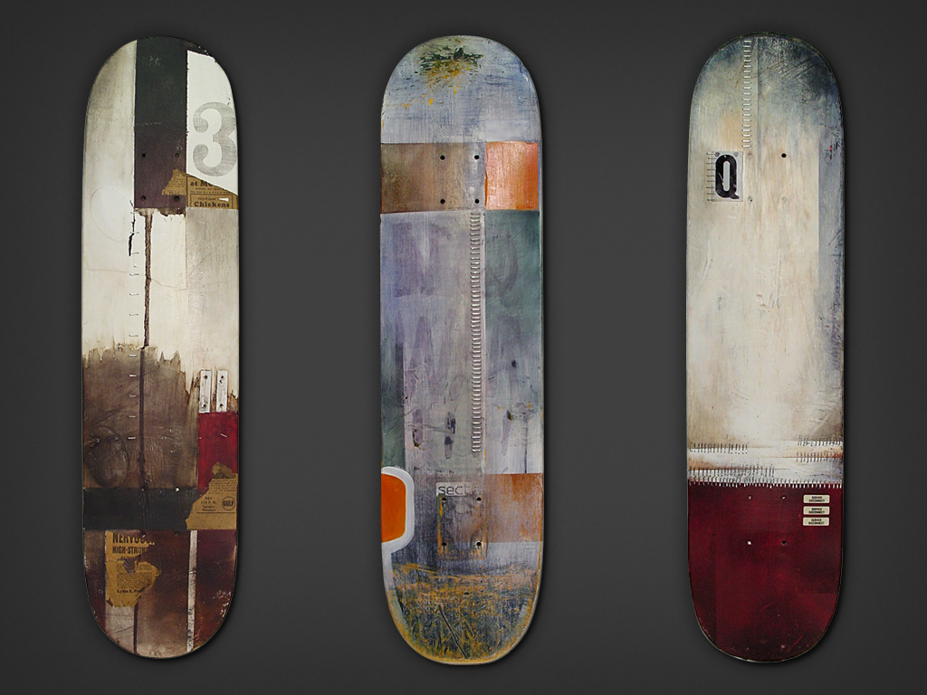 oil paint skateboard merchandising pop