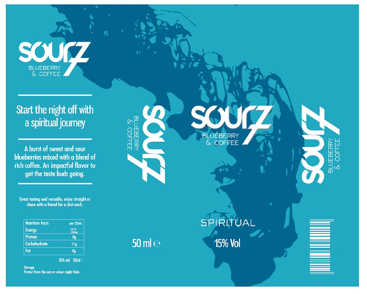 Sourz  jkr bottle design shot ink and water colour 7 sins deadly sins