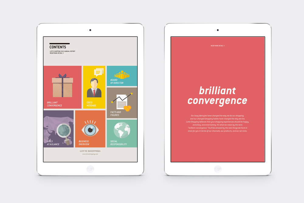 convergence lotte Shopping annual report AR brilliant colorful thirdage 3rd age graphic