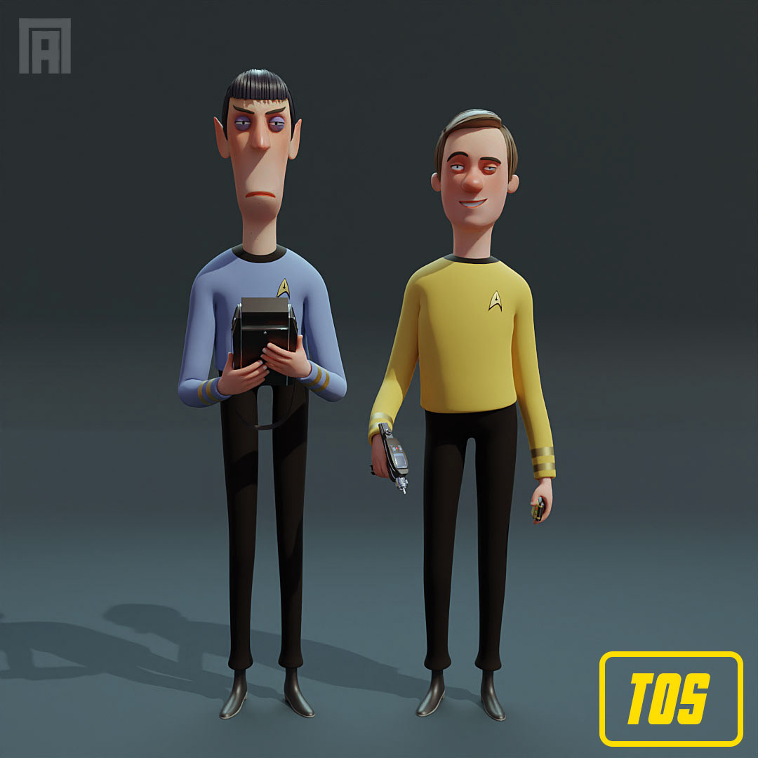aliens cartoon Character design  kirk sci-fi spock Star Trek