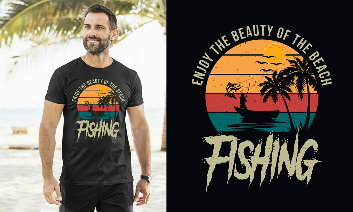 Tshirt Design t-shirt Clothing Fashion  fishing t-shirt design typography   Graphic Designer adobe illustrator