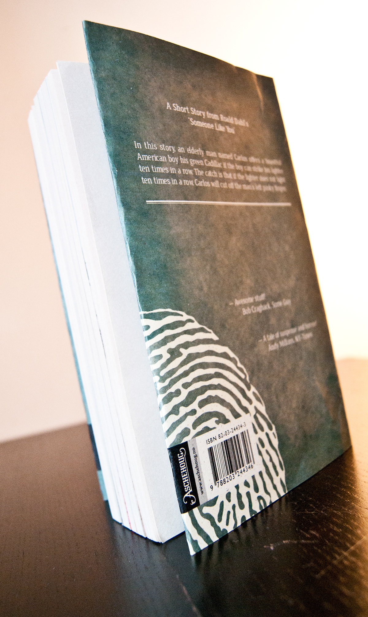 Roald Dahl book cover design fingerprints cover book
