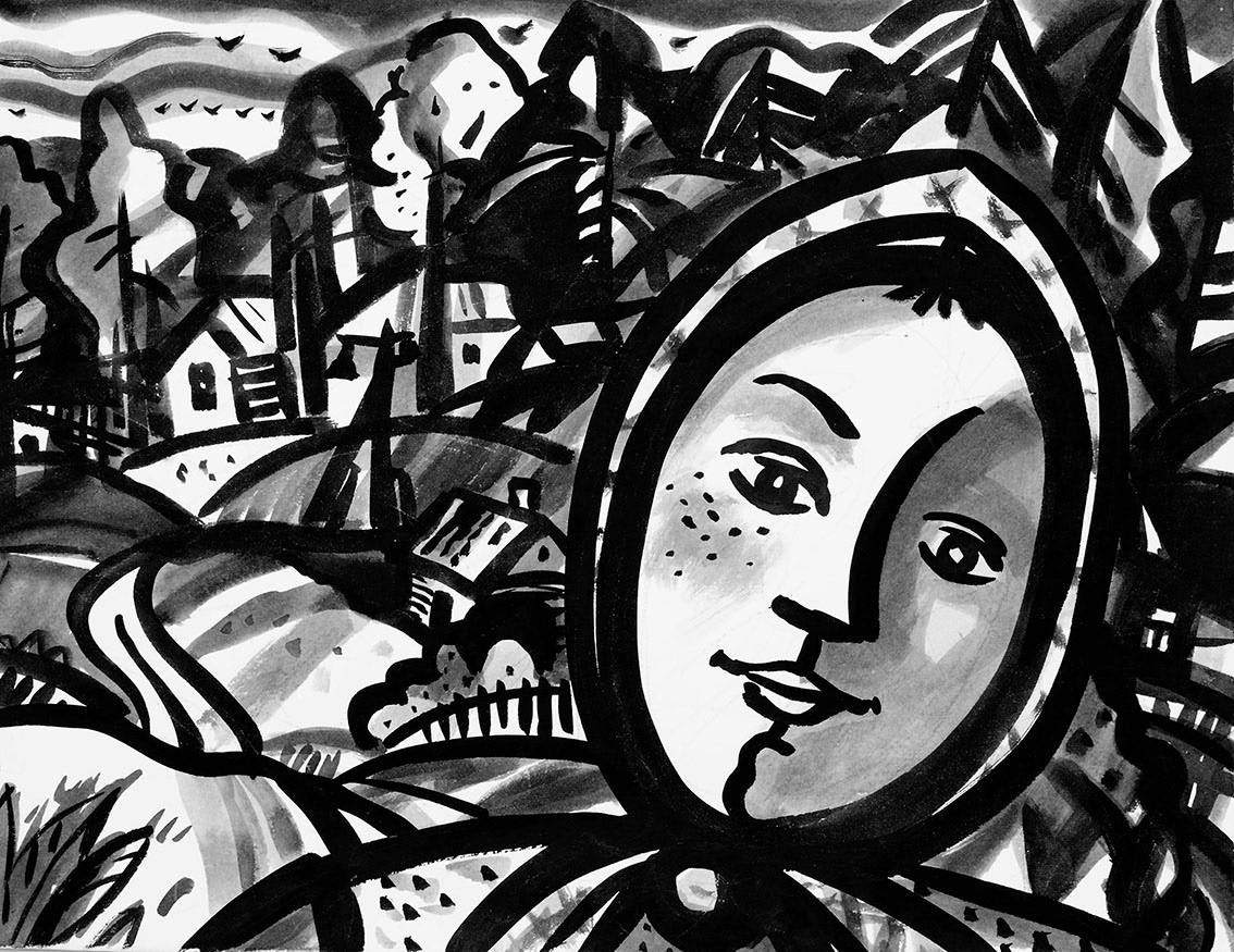 artwork brushdrawing Drawing  human face inkandbrush inkdrawing inkdrawings inkonpaper portrait woman