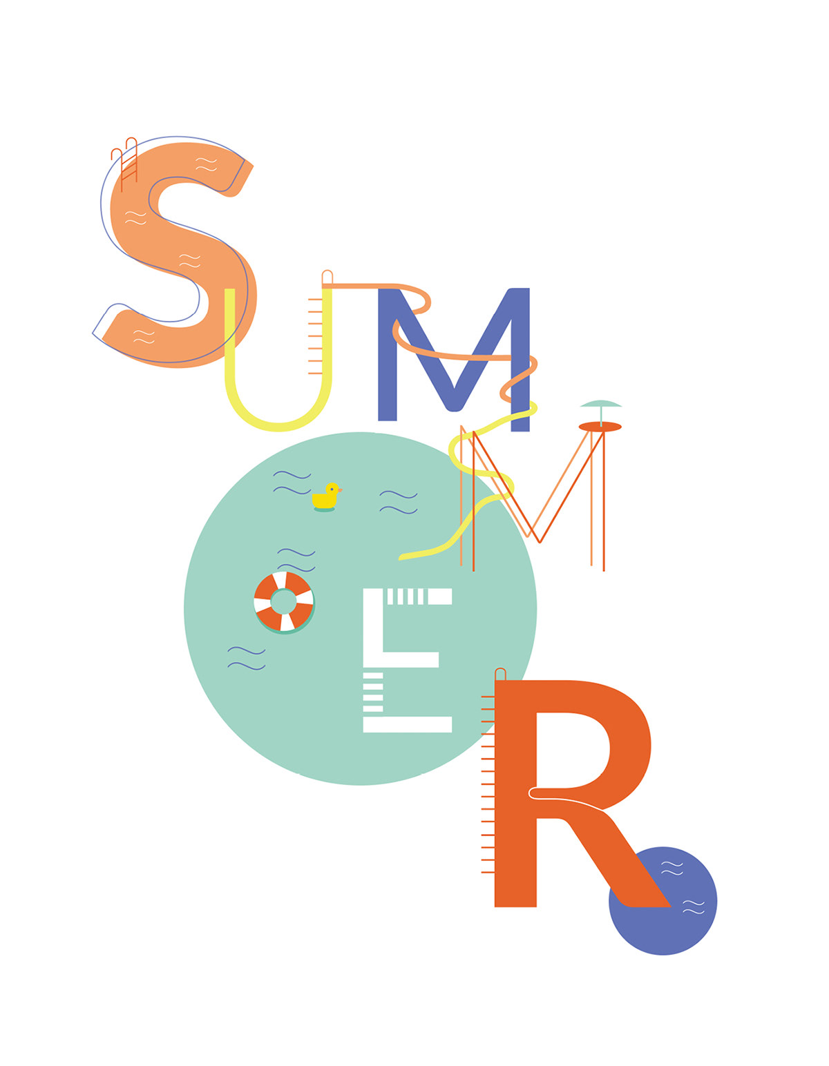 Type Specimen typography   children's book summer lato fonts