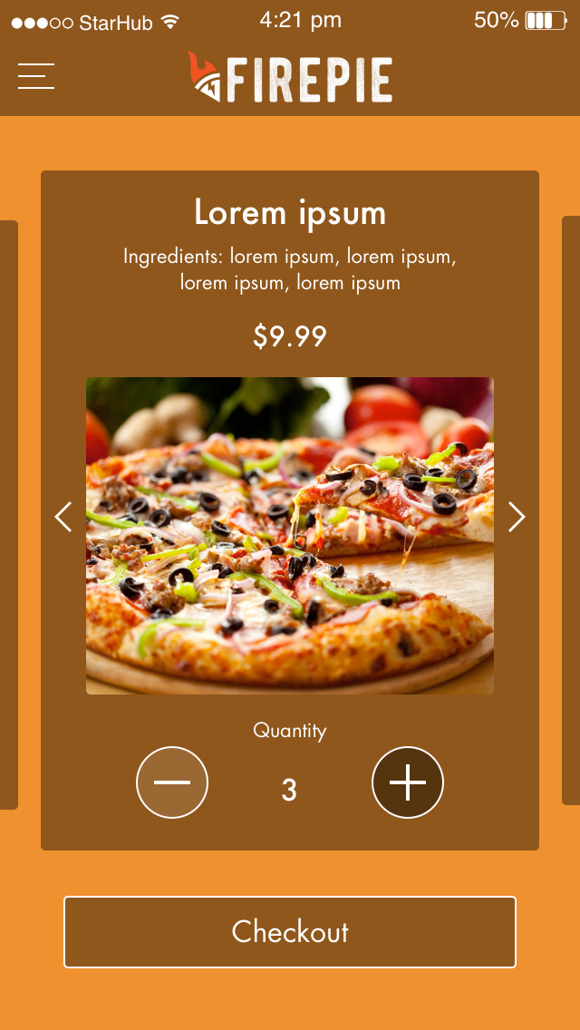 ios iphone photoshop UI Pizza delivery design app Food  service