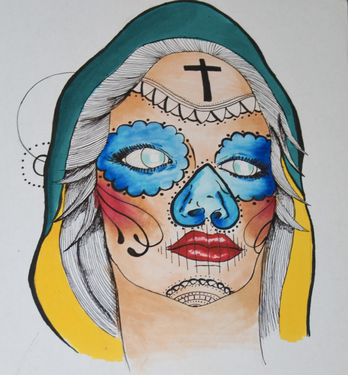 Pencil Art portrait conceptual art Tattoo Art girl surreal pictorialism