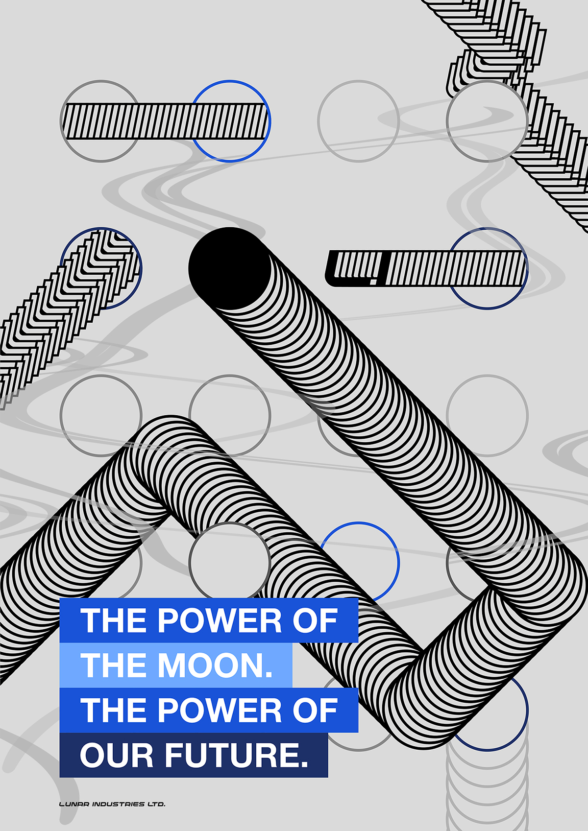 lunar Industries branding  identity moon movie Typeface poster stationary manual