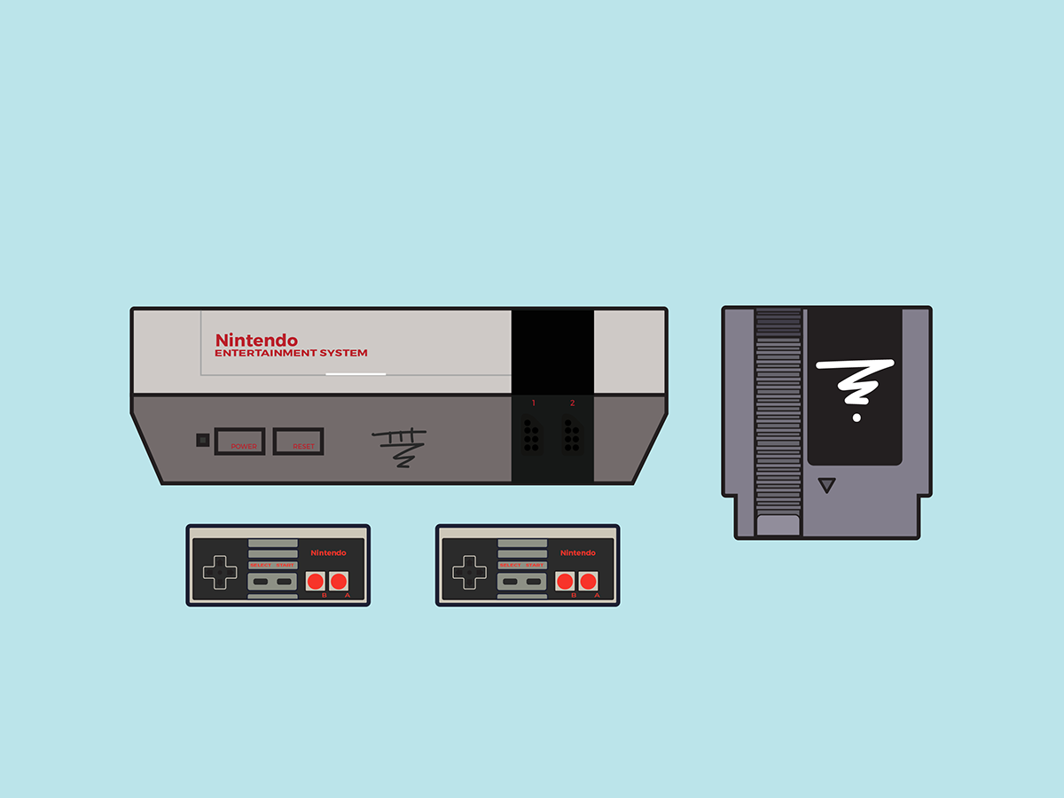 Nintendo Games vector Icon design illustrate Illustrator Retro NES snes