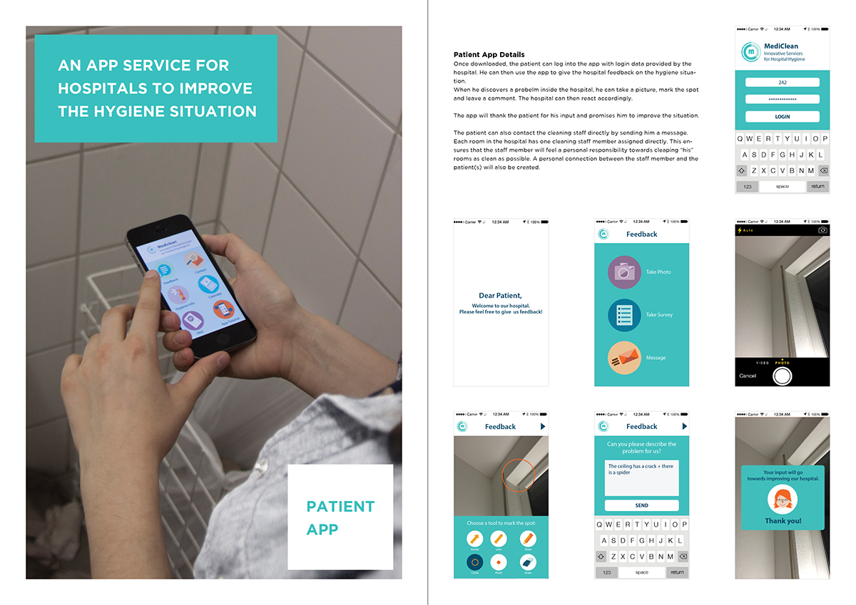 Service design app design digital hospital hygiene Interface service UI ux
