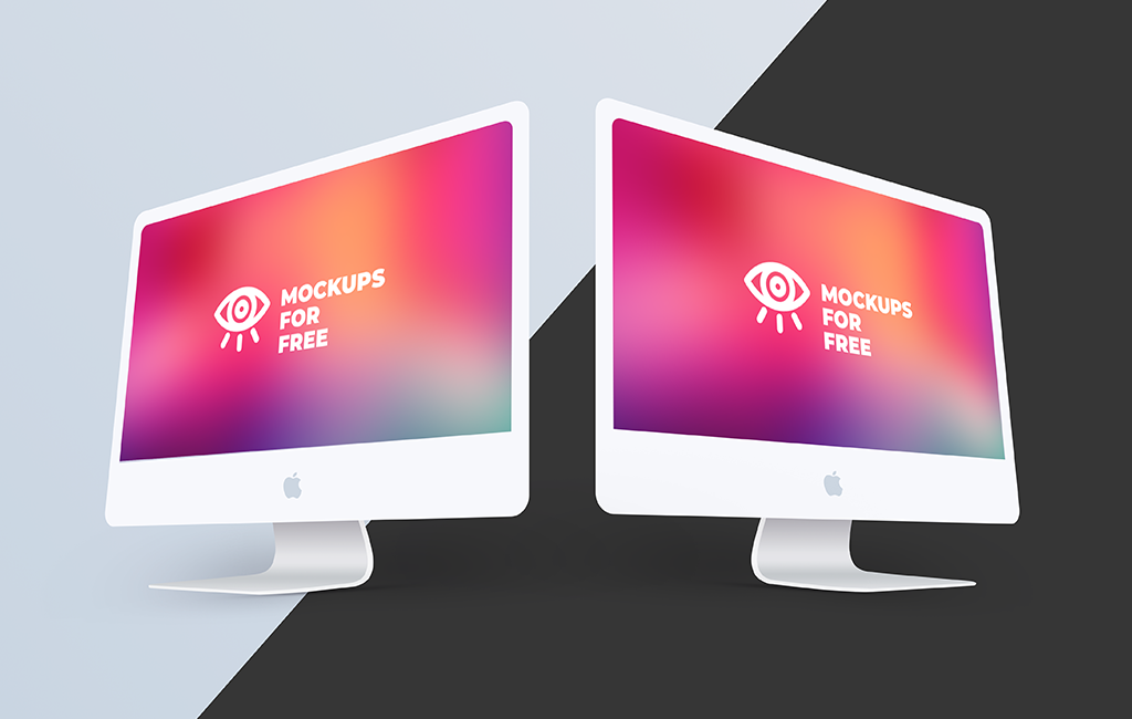iMac screen Web Design  mock up free psd download