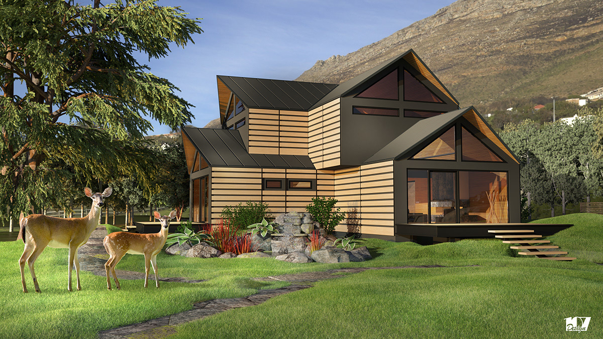 architettura rendering 3D Modelli 3D casa Verde natura modellazzione 3D V Ray