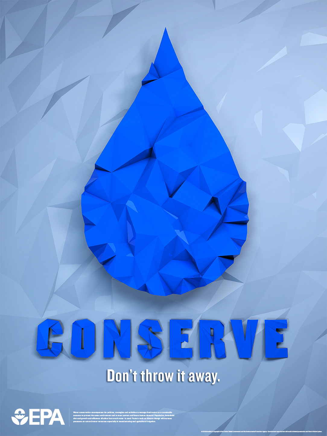 Conserve poster 3D c4d Epa trees water LOW poly Low Poly