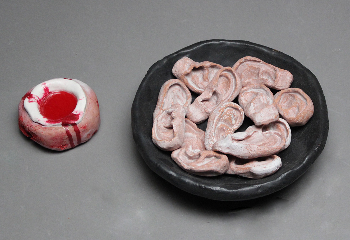 earthenware resin blood food art