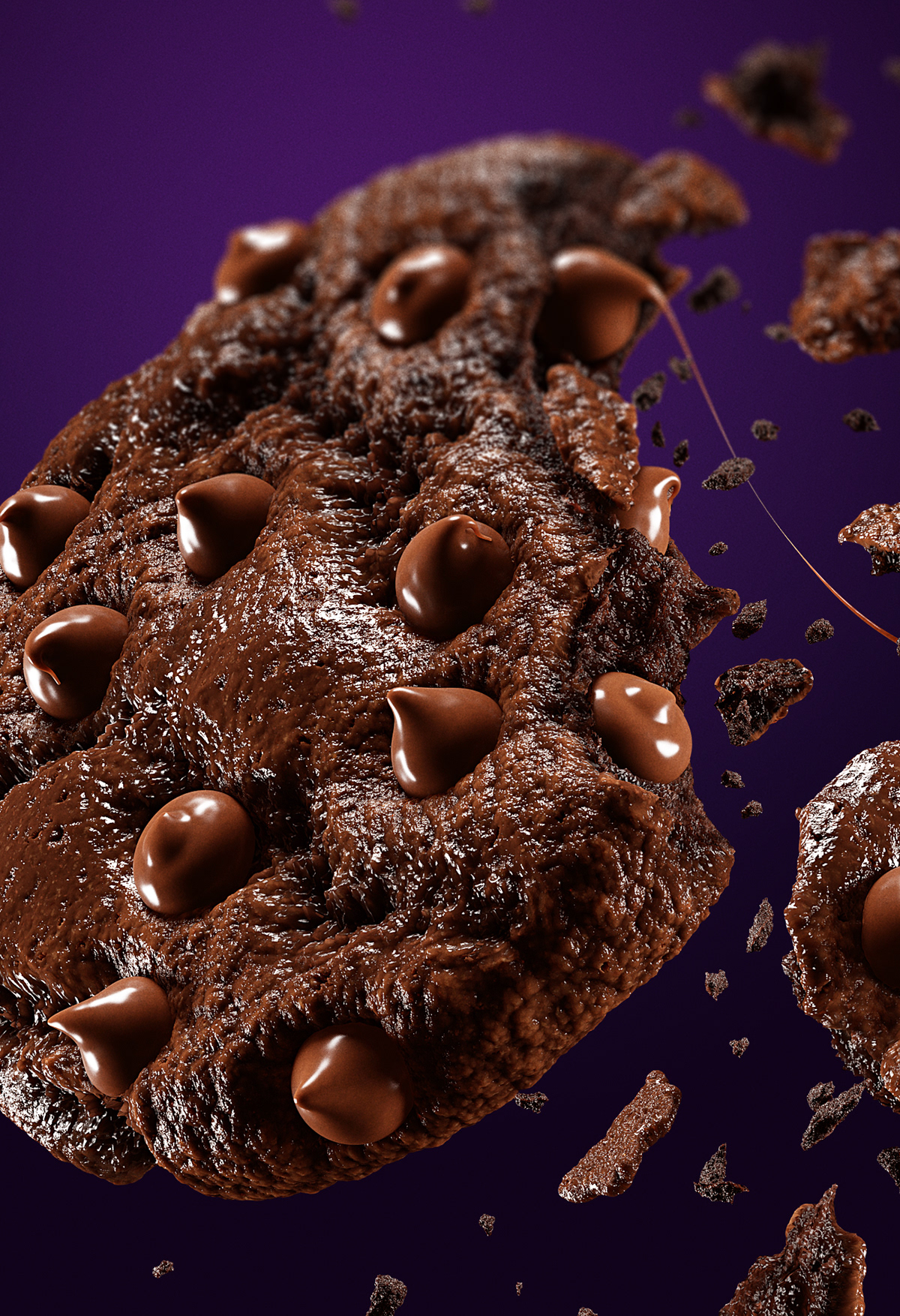 3D 3d food andre CGI chip choco chocolate cookie cookies Food 