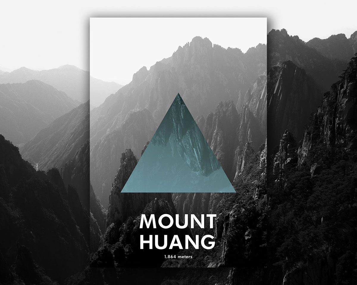Nature gray blue mountains poster Poster Design simple