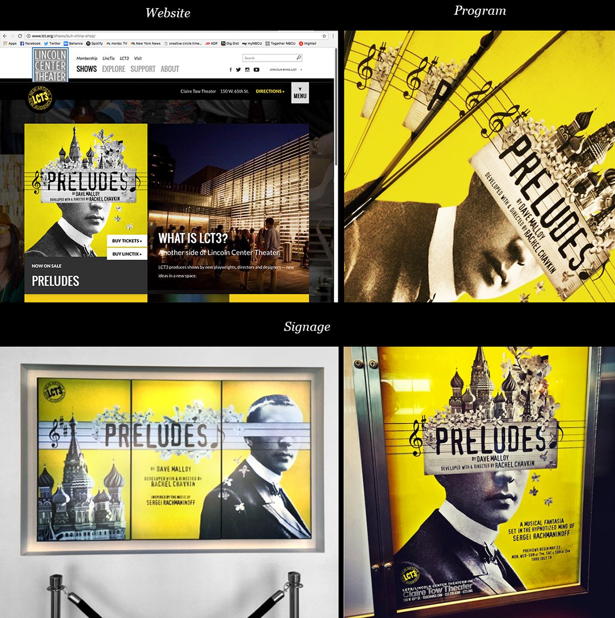 lincoln center Preludes broadway theater  key art yellow Rachmaninoff