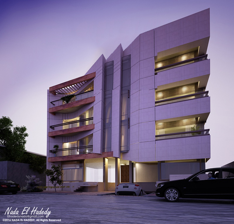 modern curved wood cairo residential design