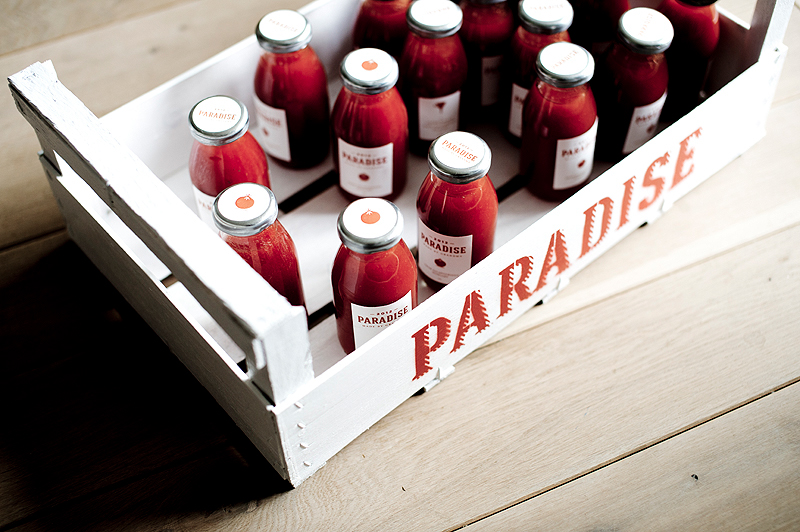 paradise  tomato juice  can  bottle  stencil  paradicsom paper bag  label Balazs Glodi
