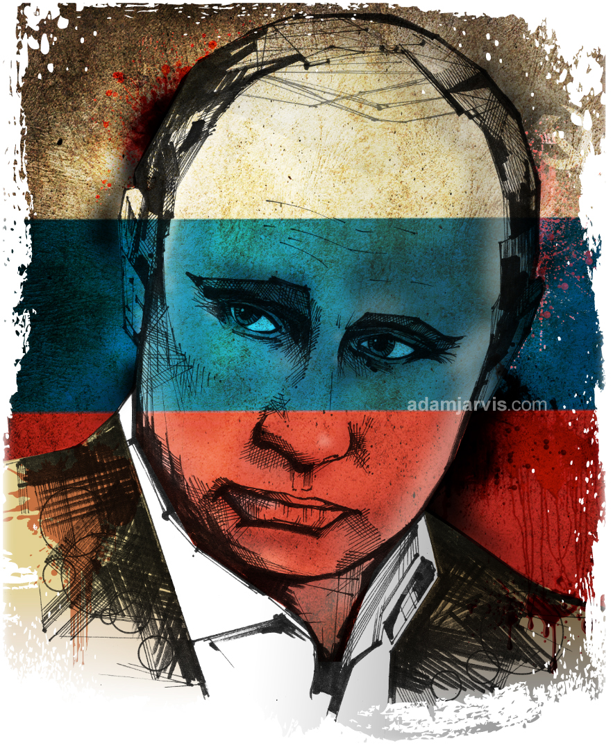 Vladimir Putin editorial illustration portrait news Magazine illustration newspaper illustration