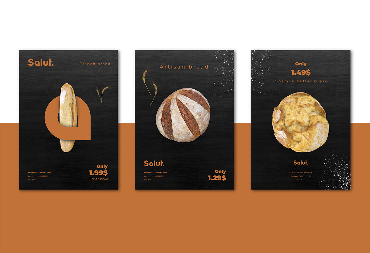 bakery brand branding  bread identity logo minimal Packaging Salut graphic design 