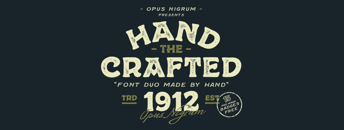 type hand crafted Badges free Hipster vintage logo font Retro