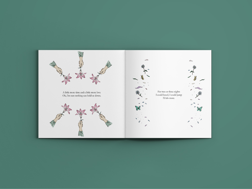 lily Flowers book design Booklet Editorial Illustration ILLUSTRATION  pastel poet poem Love