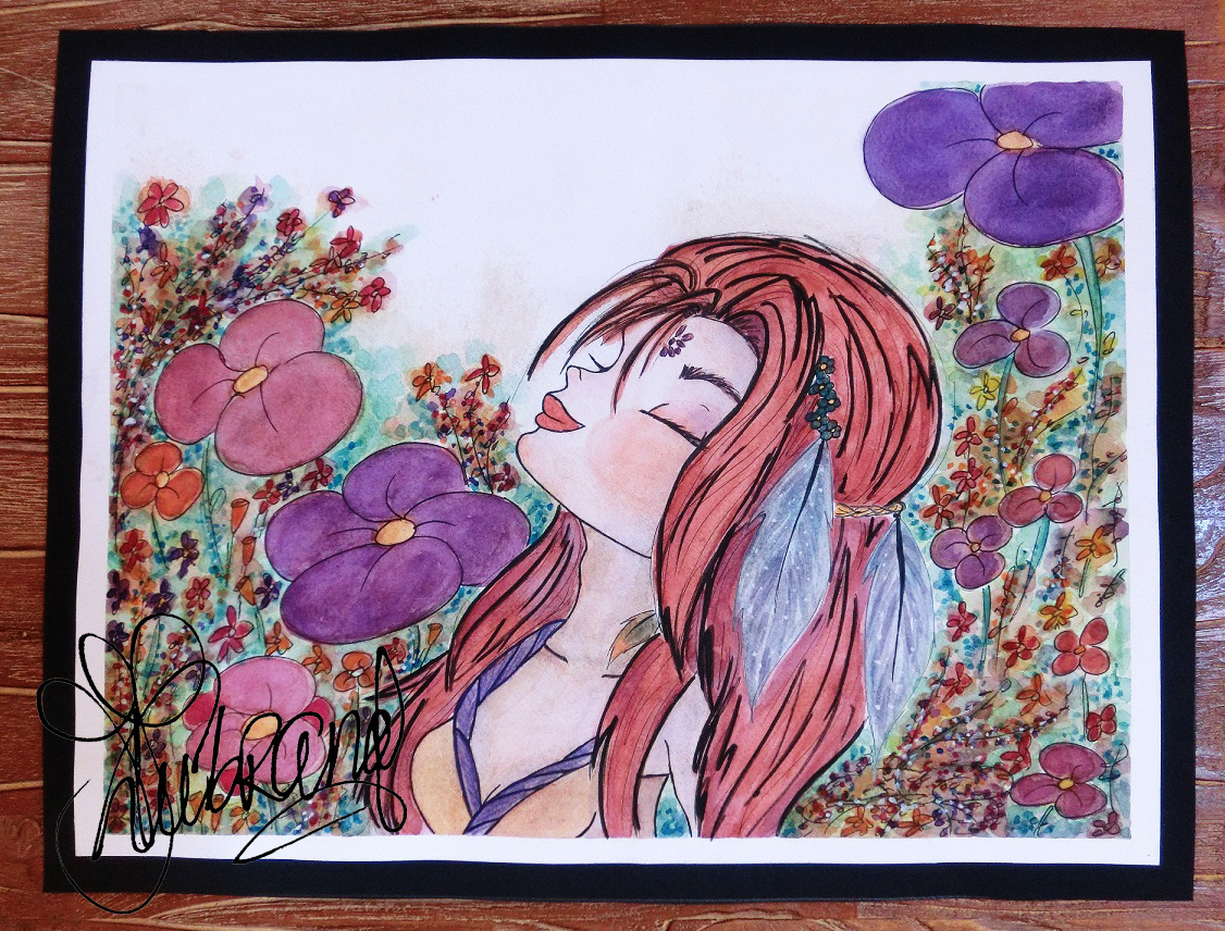 flower girls watercolor happy art Creative mind dream world Flowers ink tjlubrano A look in a creative mind art sale original watercolors Paintings