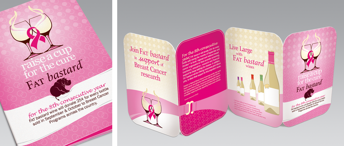 pink  breast cancer  wine  booklet  Collateral