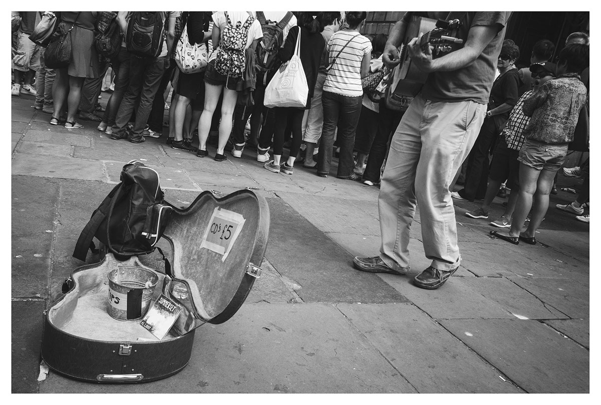 street photography black White Street portrait strings guitar chennai India bath UK