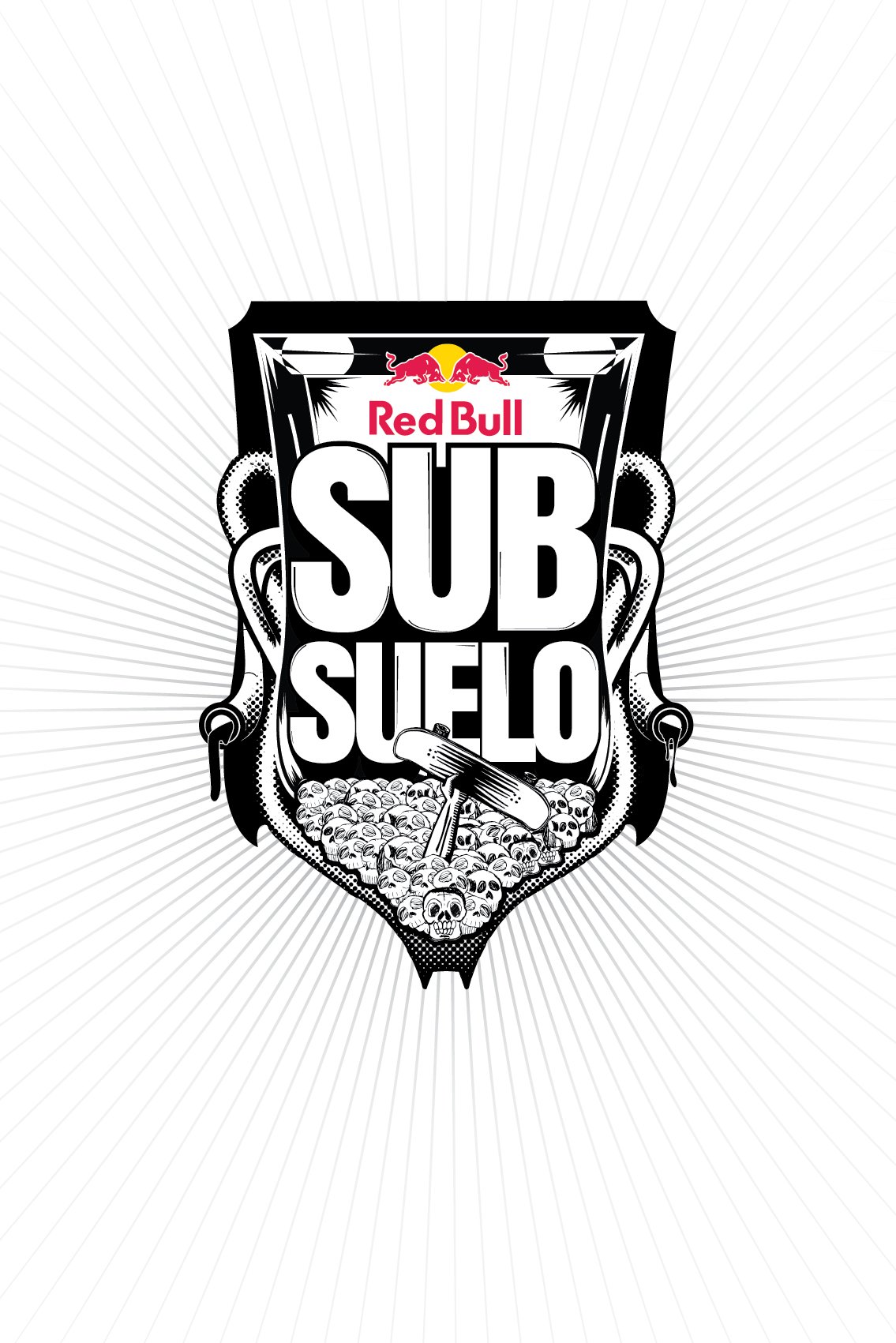 Red Bull  Subsuelo logo skate atletas diseño poster sport creativo Calderas deshuesadero CHUCK SEPH design trophy newera