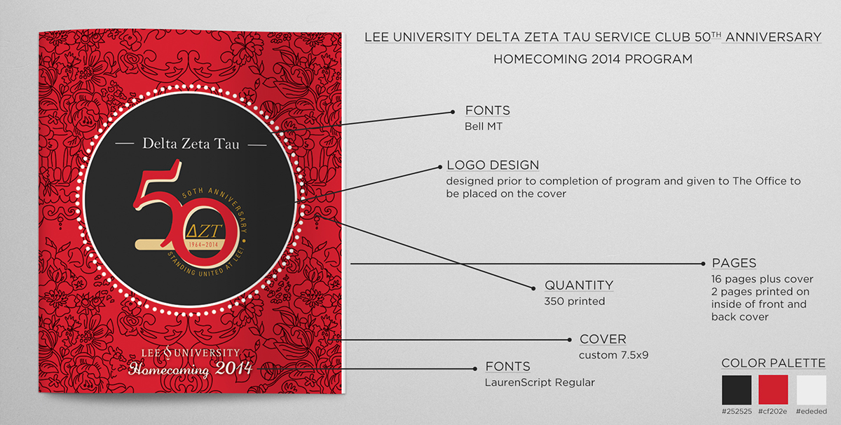 lee university mock up Program cover design Layout