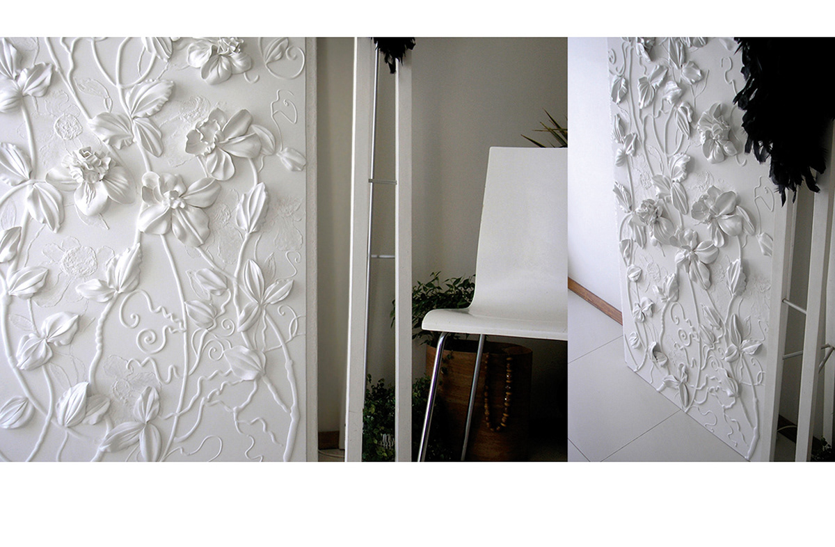 wall panno decorative wall wall decor White hand made white interior art Flowers olefirdesign