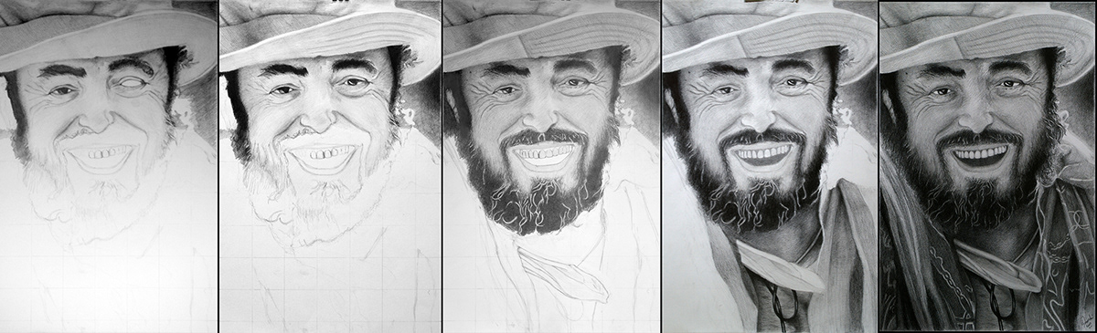 Pavarotti ihab mardini canson pencil details steps wip