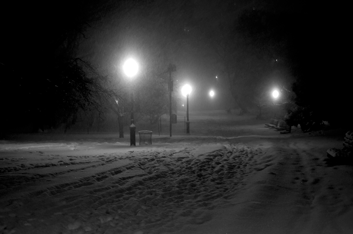 snow winter snowflakes black White light reflections movement