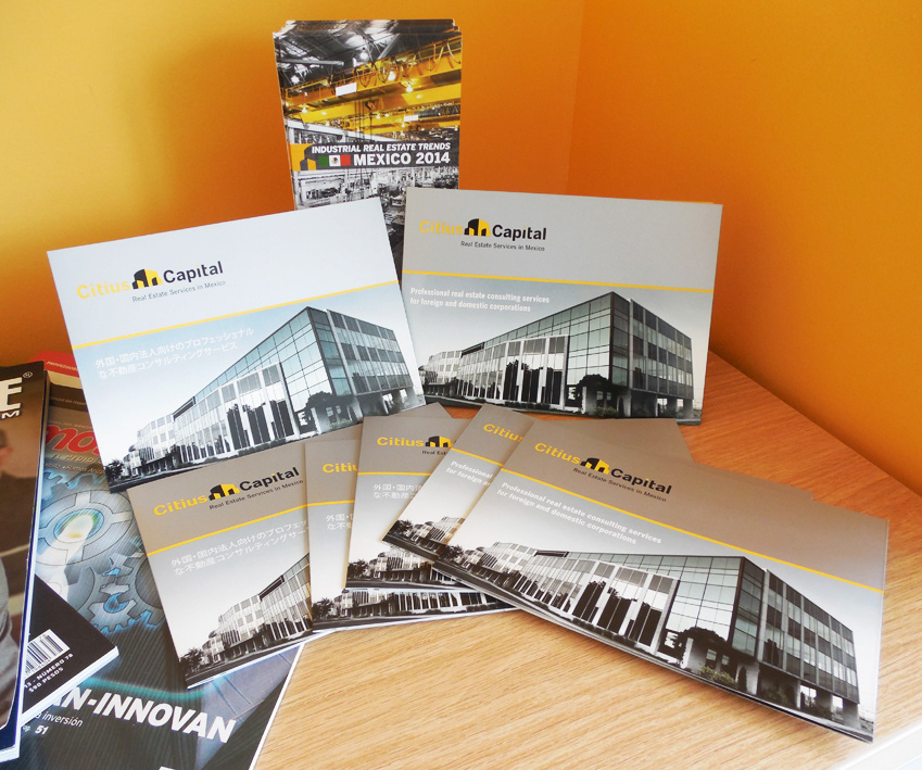 brochure print pantone Barniz UV real estate industrial