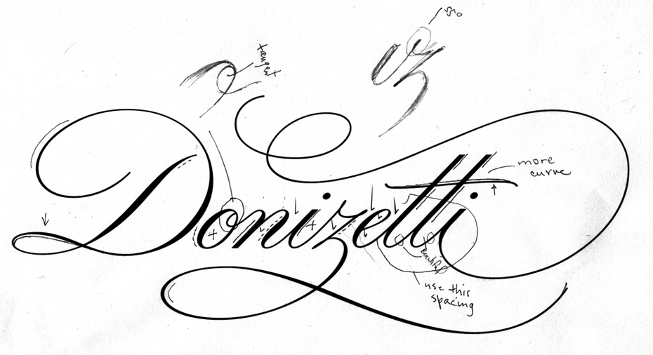 Adobe Portfolio donizetti  logotype design  doyald young  lettering   pencil sketch  logo